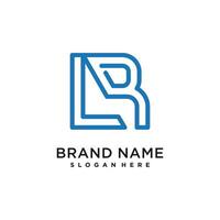 Letter R design element icon with creative modern concept vector