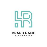 Letter R design element icon with creative modern concept vector