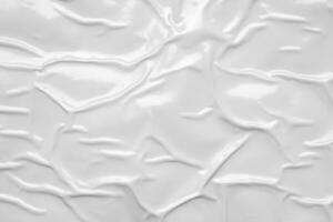 white crumpled and creased plastic bag texture background photo