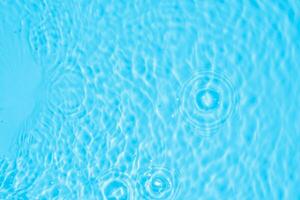 Abstract transparent water shadow surface texture natural ripple on blue background photo