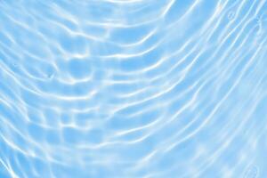 Abstract transparent water shadow surface texture natural ripple on blue background photo