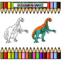 Cartoon Therizinosaurus for coloring book vector