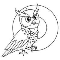 Illustration of O letter for Owl line art vector