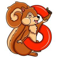 Illustration of S letter for Squirrel vector