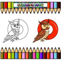 Coloring book, Illustration of O letter for Owl vector