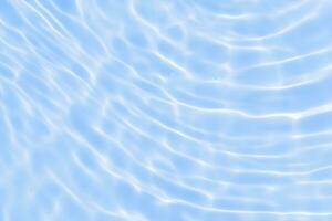 Abstract transparent water shadow surface texture natural ripple on blue background photo