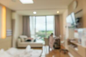 hospital room interior abstract blur for background photo