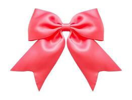 pink gift bow isolated on white background photo