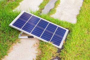 solar panel in the house garden photo