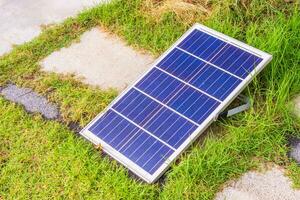 solar panel in the house garden photo