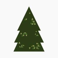 un linda llanura Navidad árbol, abeto, pino, conífera sin decoración, plano vector ilustración aislado en blanco antecedentes. alegre Navidad y contento nuevo año.