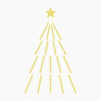 A various set of cute neon light Christmas tree with lovely decoration flat vector illustration isolated from background. Merry Christmas and Happy New Year.