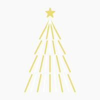 A various set of cute neon light Christmas tree with lovely decoration flat vector illustration isolated from background. Merry Christmas and Happy New Year.