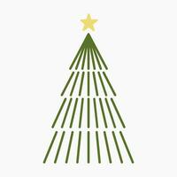 A various set of cute neon light Christmas tree with lovely decoration flat vector illustration isolated from background. Merry Christmas and Happy New Year.