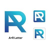 AR letter initial creative logo design vector