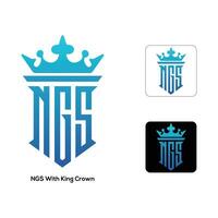 NGS letter with crown creative logo design vector