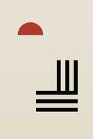 Minimalist Modern Japandi Neutral Scandinavian Wall Art vector