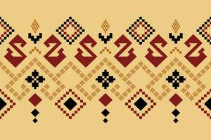 Nature vintages cross stitch traditional ethnic pattern paisley flower Ikat background abstract Aztec African Indonesian Indian seamless pattern for fabric print cloth dress carpet curtains and sarong vector