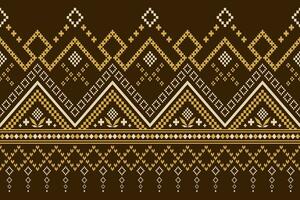 Nature vintages cross stitch traditional ethnic pattern paisley flower Ikat background abstract Aztec African Indonesian Indian seamless pattern for fabric print cloth dress carpet curtains and sarong vector