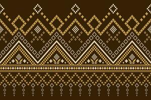 Nature vintages cross stitch traditional ethnic pattern paisley flower Ikat background abstract Aztec African Indonesian Indian seamless pattern for fabric print cloth dress carpet curtains and sarong vector