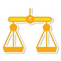 an icon of a balance scale on a white background vector