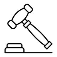 a judge's hammer and a wooden block on a white background vector
