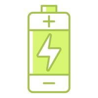 battery icon with green light on white background vector