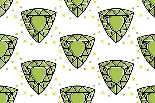 a pattern with green and yellow diamonds