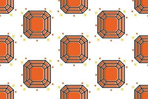 an orange and black pattern with diamonds vector