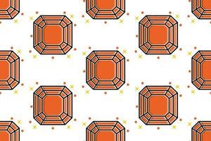 an orange and black pattern with diamonds vector