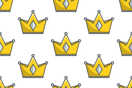 seamless pattern with crowns on white background vector
