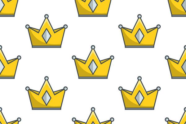 seamless pattern with crowns on white background