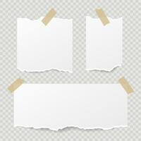 set of torn ripped paper sheets with sticker. - Vector. vector