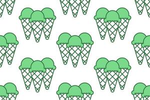 ice cream cones seamless pattern vector