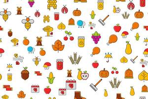 autumn harvest fabric vector