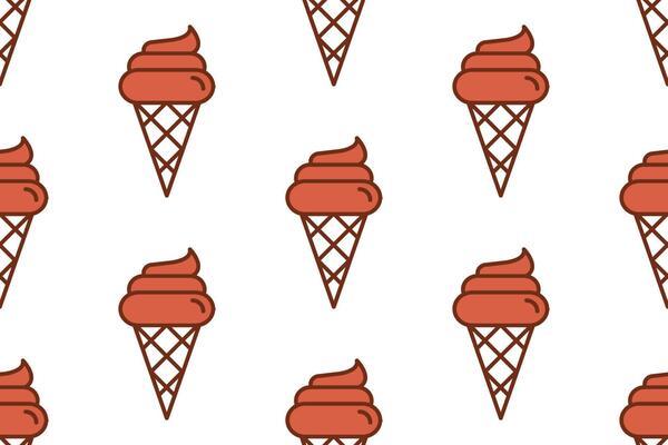 ice cream cones seamless pattern vector