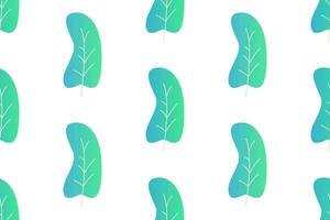 a pattern with green leaves on a white background vector