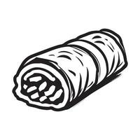 hand drawn illustration of burrito vector