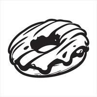 hand drawn illustration of donut vector