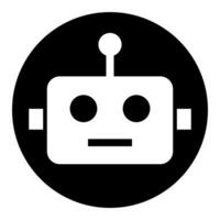 Round robot button icon. Vector. vector