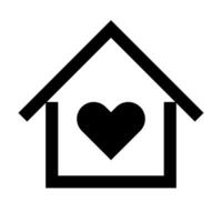 Heart and house silhouette icon. Stay home. Vector. vector