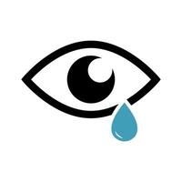 Simple crying eye and tear icon. Vector. vector