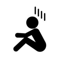 Desperate person silhouette icon. Depressed person. Vector. vector