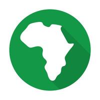redondo africano continente mapa icono y sombra. vector. vector