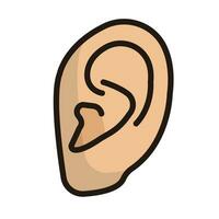 Skin color human ear icon. Vector. vector