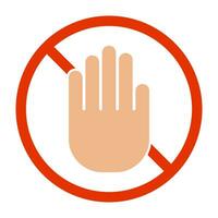 Flat design stop hand icon. Prohibition and restrictions. Vector. vector