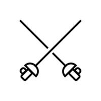 Crossed fencing epee icon. Vector. vector