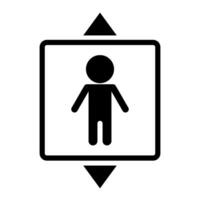 Elevator and person silhouette icon moving up and down. Vector. vector