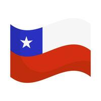 Fluttering Chilean flag icon. Vector. vector