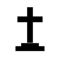 Christian tomb silhouette icon. Christian cross tomb. Vector. vector